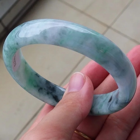 Certified Green 100% Natural A JADE Jadeite Bangle Bracelet 玉镯 56mm - Picture 3 of 10